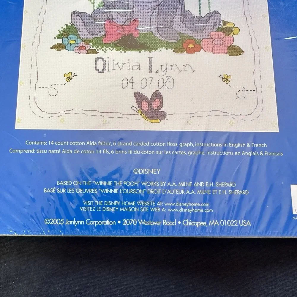Disney Eeyore Butterflies Counted Cross Stitch Kit 1134-30 Janlynn 11” x 14” USA